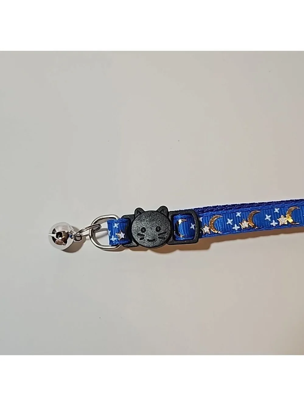 1- Cat Collar Stars and Moon, Reflective with Bell, Solid & Safe , Nylon, Pet
